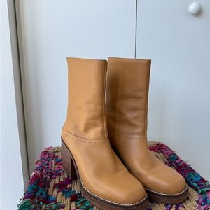 Free People Camel Heeled Boots